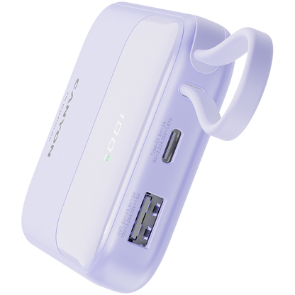 Powerbank 10000 mAh PD 22.5W mit Kabel Canyon OnPower 101 lila