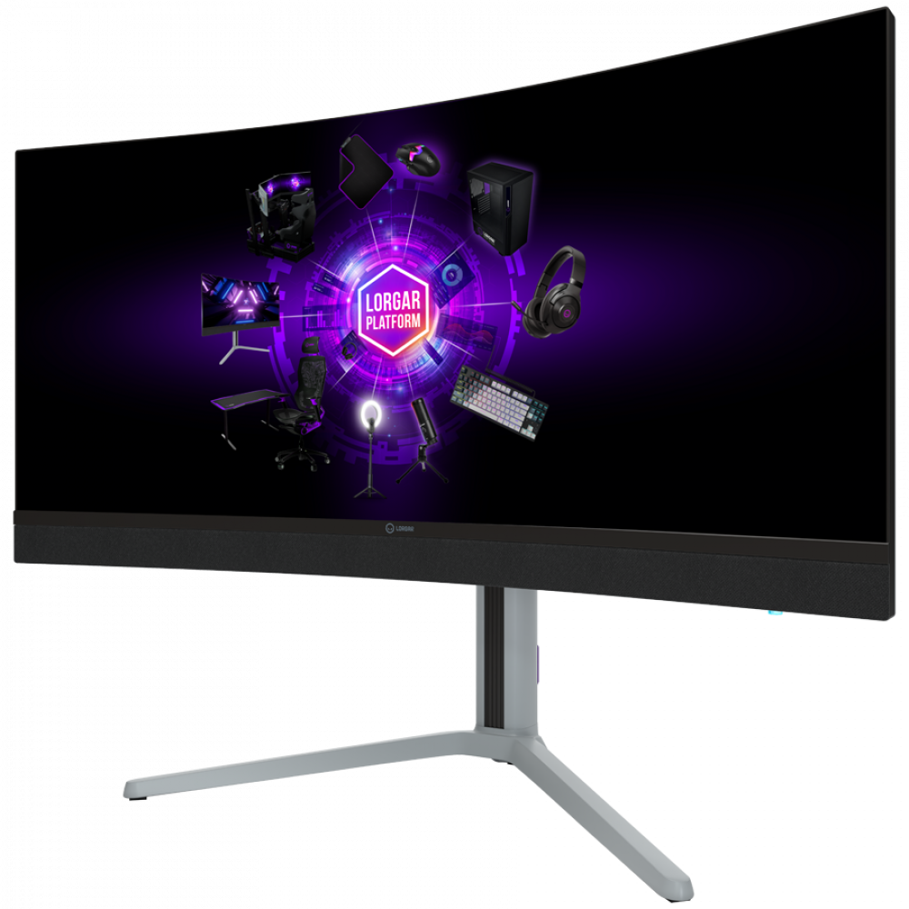 34'' UWQHD 3440x1440 Curved Lorgar Gaming Monitor Black