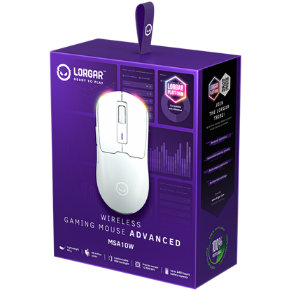 Drahtlose Gaming-Maus Lorgar MSA10W weiß