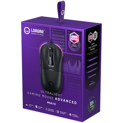 Gaming-Maus ultraleicht Lorgar MSA10 schwarz
