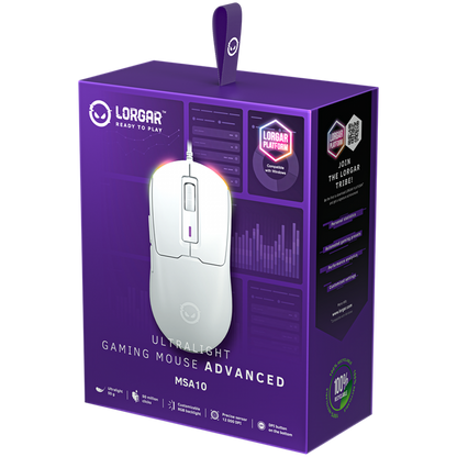 Lorgar MSA10 White Wired Ultralight Gaming Mouse
