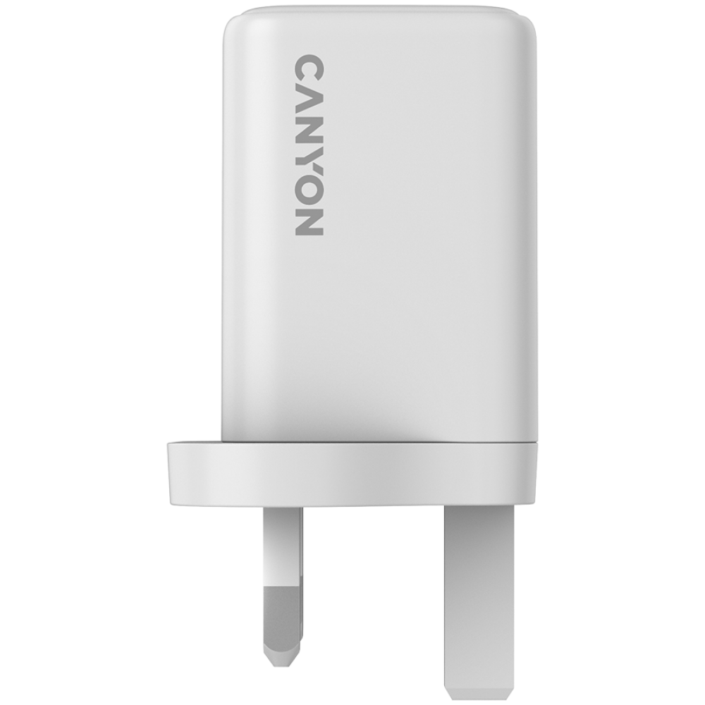 Ładowarka sieciowa GaN 65W 2xPD 1xQC wtyczka UK Canyon CU65ACC biała