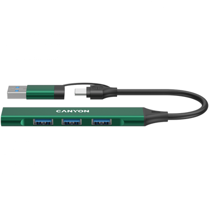 4-in-1 USB-A/C Hub tragbar Canyon DS-02 grün