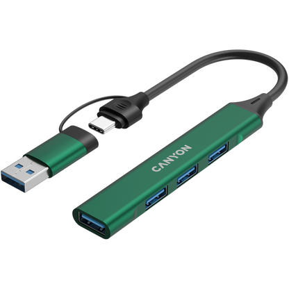 4-in-1 USB-A/C Hub tragbar Canyon DS-02 grün