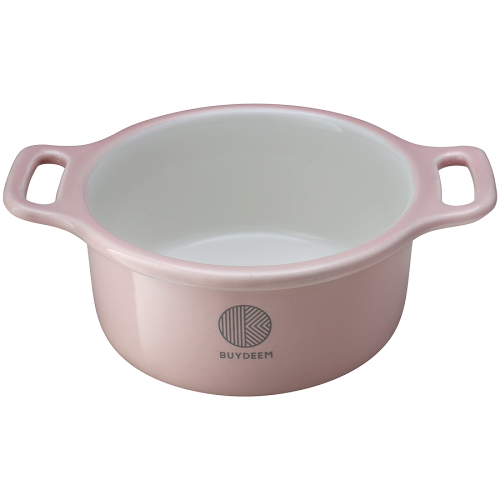 Ceramiczne naczynie z pokrywką Buydeem CT1002 240 ml do serwowania Różowe