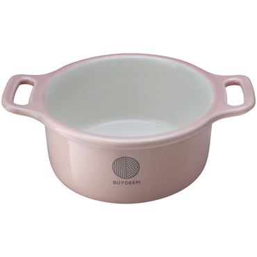 Ceramiczne naczynie z pokrywką Buydeem CT1002 240 ml do serwowania Różowe