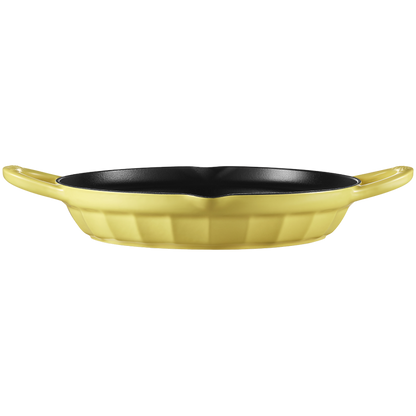 Patelnia grillowa Buydeem CP553 emaliowana żeliwna 26 cm Pastelowa Żółta