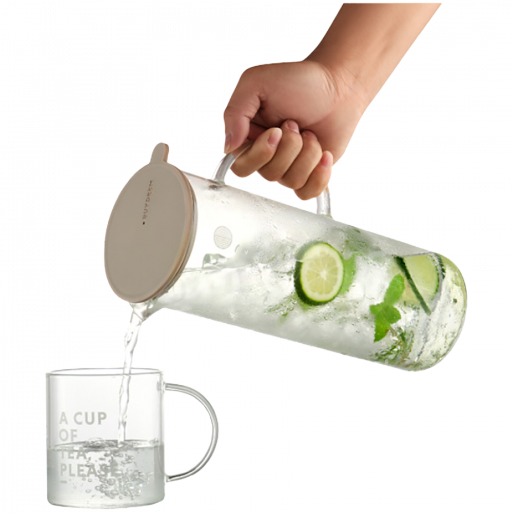 Dzbanek szklany Buydeem CD2003 z silikonową pokrywką 1200 ml