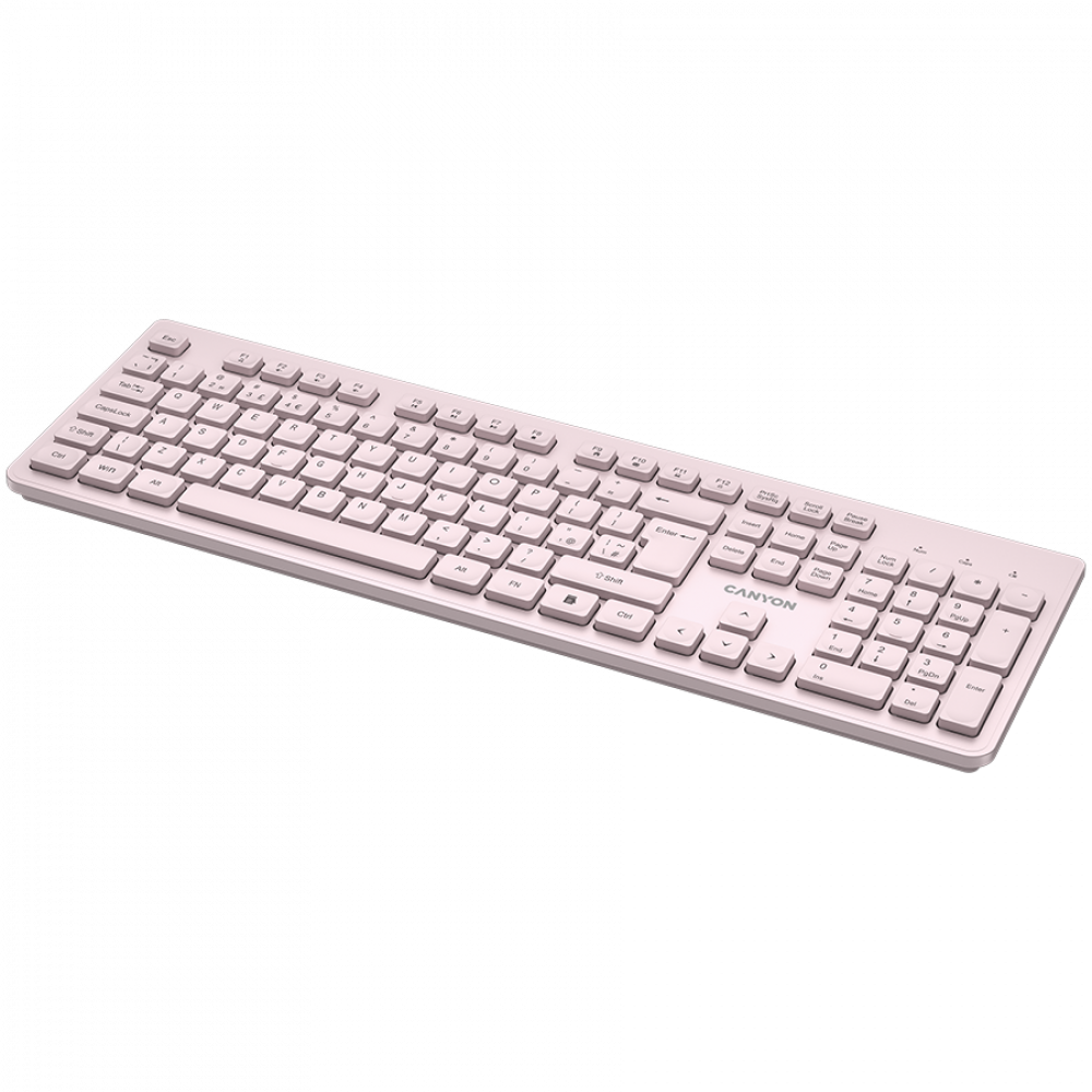 Cicha klawiatura bezprzewodowa 2.4GHz do pracy Canyon HKB-W01 beżowa