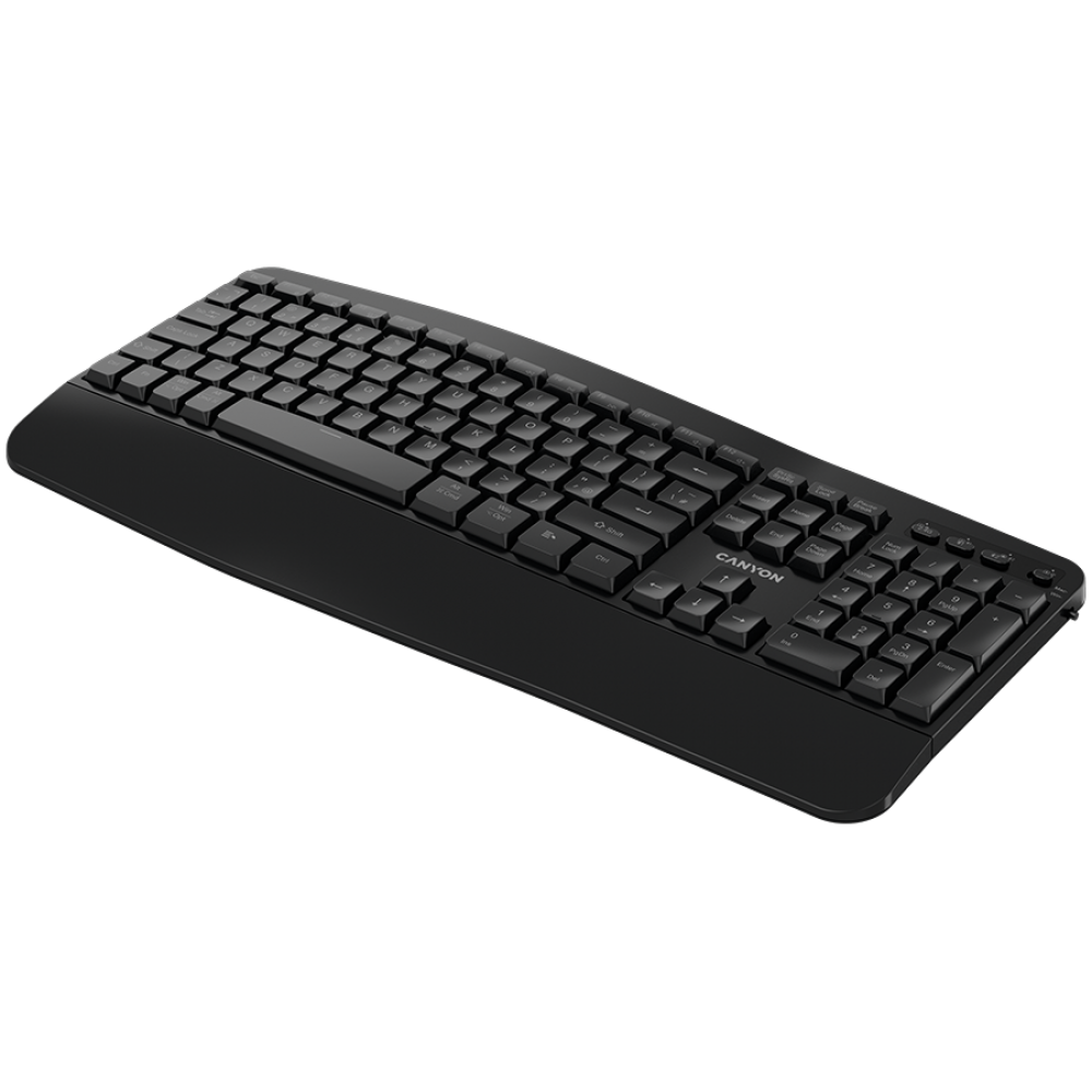 Klawiatura bezprzewodowa ergonomiczna Canyon HKB-W6 czarna