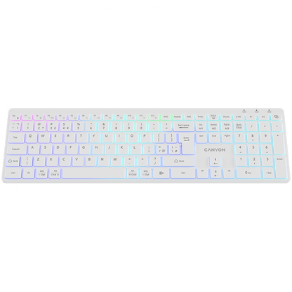 Klawiatura bezprzewodowa RGB dwa tryby Canyon HKB-W11 biała