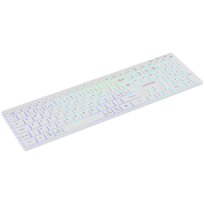 Klawiatura bezprzewodowa RGB dwa tryby Canyon HKB-W11 biała