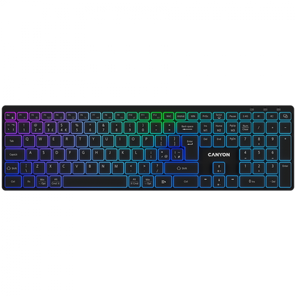 Klawiatura bezprzewodowa RGB Canyon HKB W11 czarna, dwa tryby