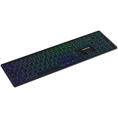 Klawiatura bezprzewodowa RGB Canyon HKB W11 czarna, dwa tryby