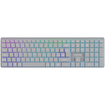 Klawiatura bezprzewodowa RGB 2 tryby Canyon HKB-W11 szara
