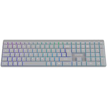 Klawiatura bezprzewodowa RGB 2 tryby Canyon HKB-W11 szara
