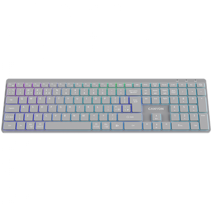 Klawiatura bezprzewodowa RGB 2 tryby Canyon HKB-W11 szara
