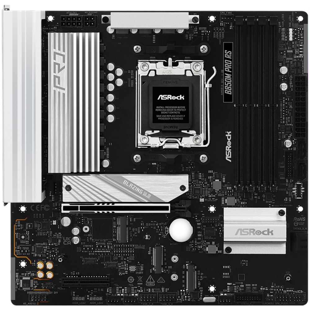 ASROCK B850M PRO RS Micro ATX Mainboard für AMD Ryzen 7000/8000/9000 Series Prozessoren
