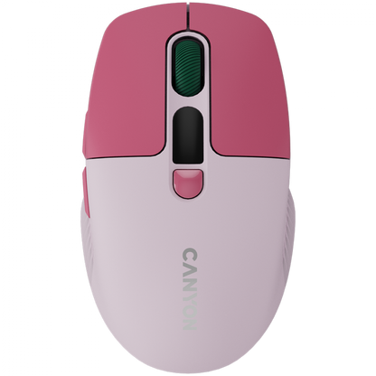 Mysz bezprzewodowa LCD cicha dwa tryby Canyon MW-26 różowa
