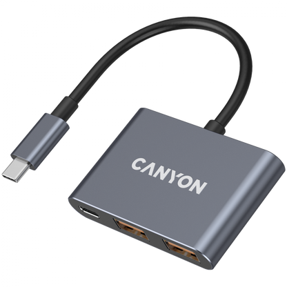 Hub 3 w 1 USB-C przenośny Canyon DS-3 ciemnoszary
