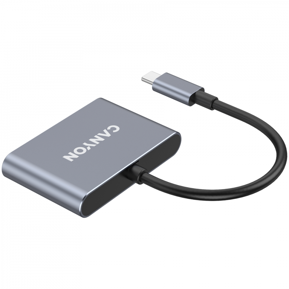 Hub 3 w 1 USB-C przenośny Canyon DS-3 ciemnoszary