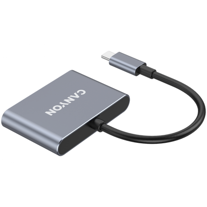 Hub 3 w 1 USB-C przenośny Canyon DS-3 ciemnoszary