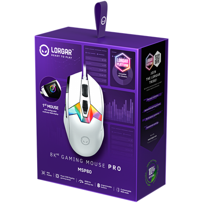 Gaming-Maus Lorgar MSP80 8000 Hz weiß