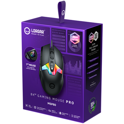 Gaming-Maus Lorgar MSP80 8000 Hz schwarz