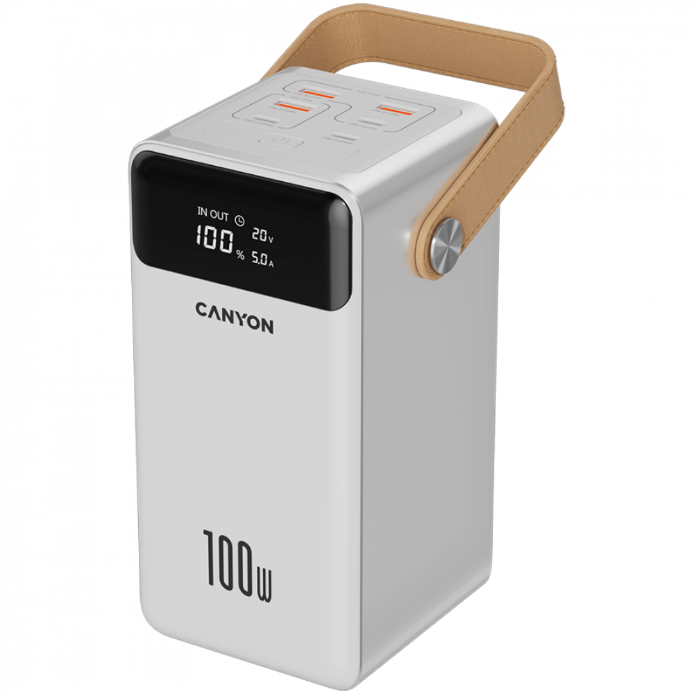 Powerbank 60000 mAh PD 100W Aluminium Canyon OnPower 610 Weiß