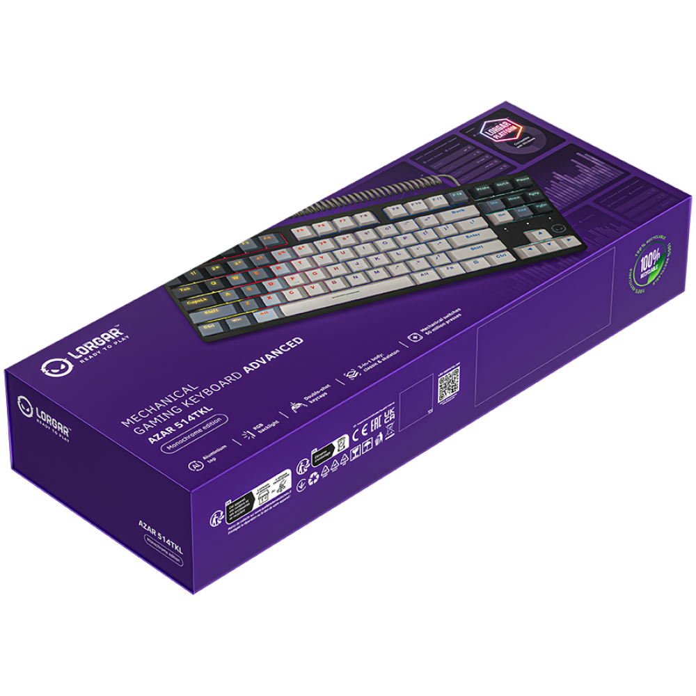 Mechanische RGB-Tastatur Lorgar Azar 514, weiß, kabelgebunden