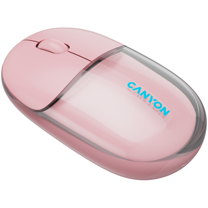 Mysz bezprzewodowa BT/2.4GHz cicha USB-C Canyon 24 różowa