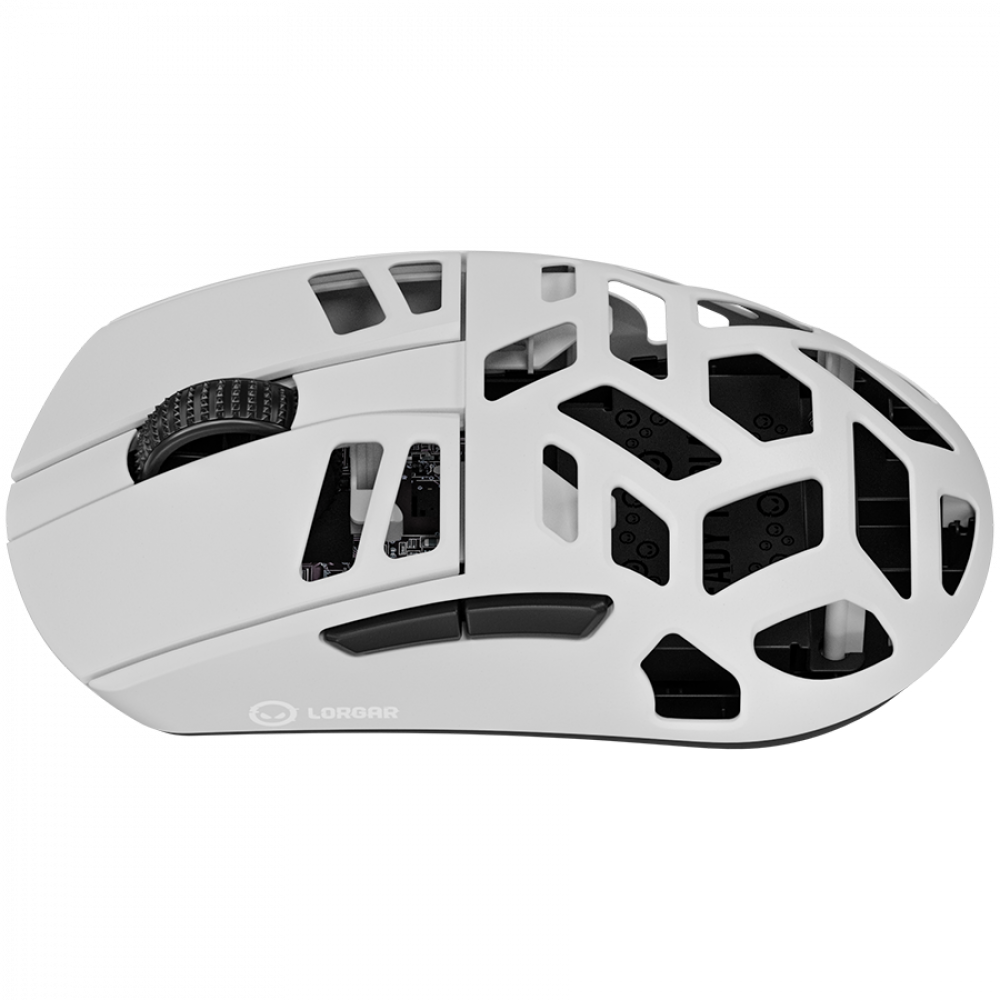 Kabellose Gaming-Maus Lorgar MSE90W weiß aus Magnesiumlegierung