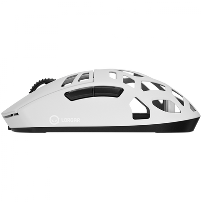 Kabellose Gaming-Maus Lorgar MSE90W weiß aus Magnesiumlegierung