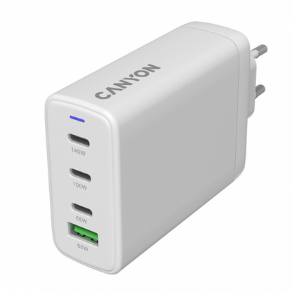 GaN 150W 3xPD 1xQC EU Canyon CU140ACC Wall Charger White