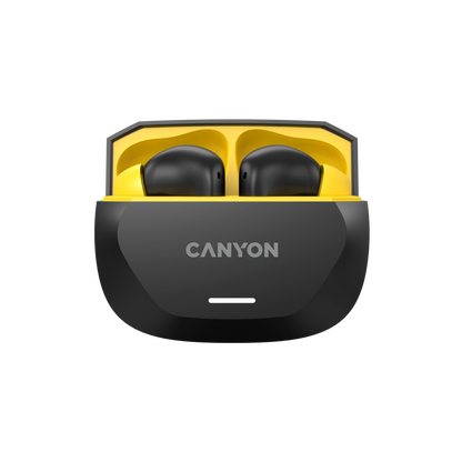 Słuchawki dokanałowe TWS z ANC i ENC 7h pracy Canyon Hexagon 7 czarno-żółte