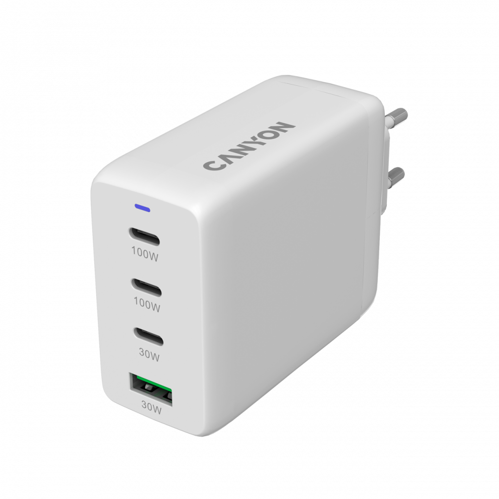 Canyon CU100ACC 100W GaN Wall Charger 3xPD 1xQC EU White