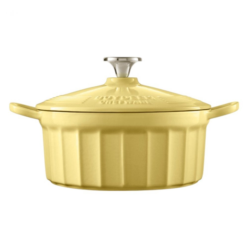 Naczynie żeliwne Buydeem CP521 emaliowane 2,9l kuchenne Pastelowe Żółte