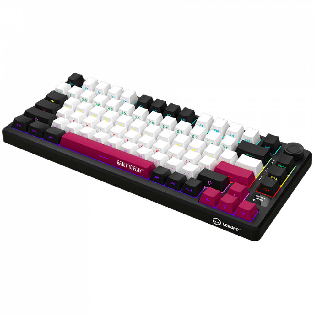 Gaming-Tastatur mechanisch 75% Lorgar EN schwarz kabellos