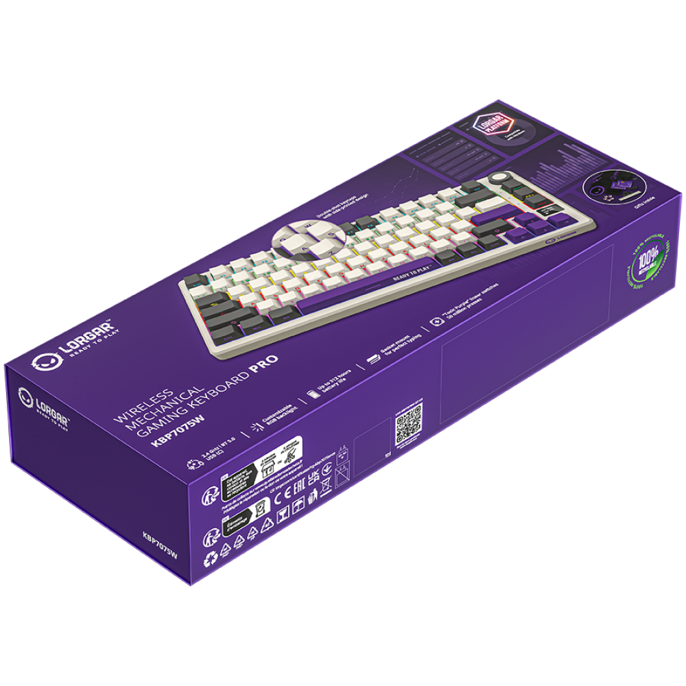 Lorgar EN 75% Mechanical Wireless Gaming Keyboard Beige