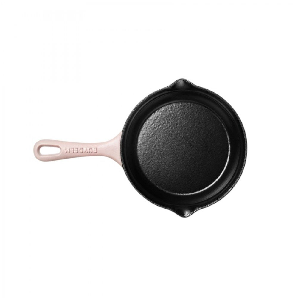 Patelnia żeliwna emaliowana 21 cm Buydeem CP542 różowa