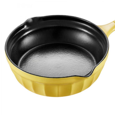 Patelnia żeliwna emaliowana Buydeem CP542 21 cm Pastelowa Żółta