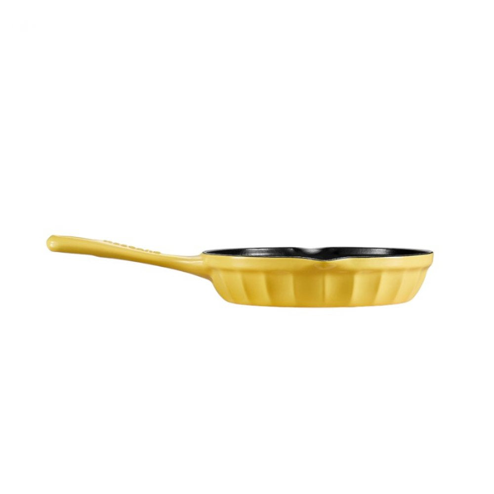 Buydeem CP542 21 cm Pastelgelb emaillierte Gusseisenpfanne