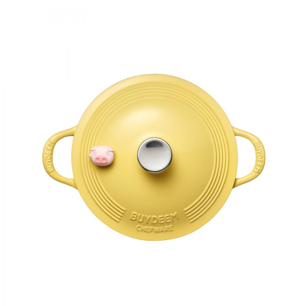 Naczynie żeliwne emaliowane Buydeem CP551 3,9l pastelowe żółte