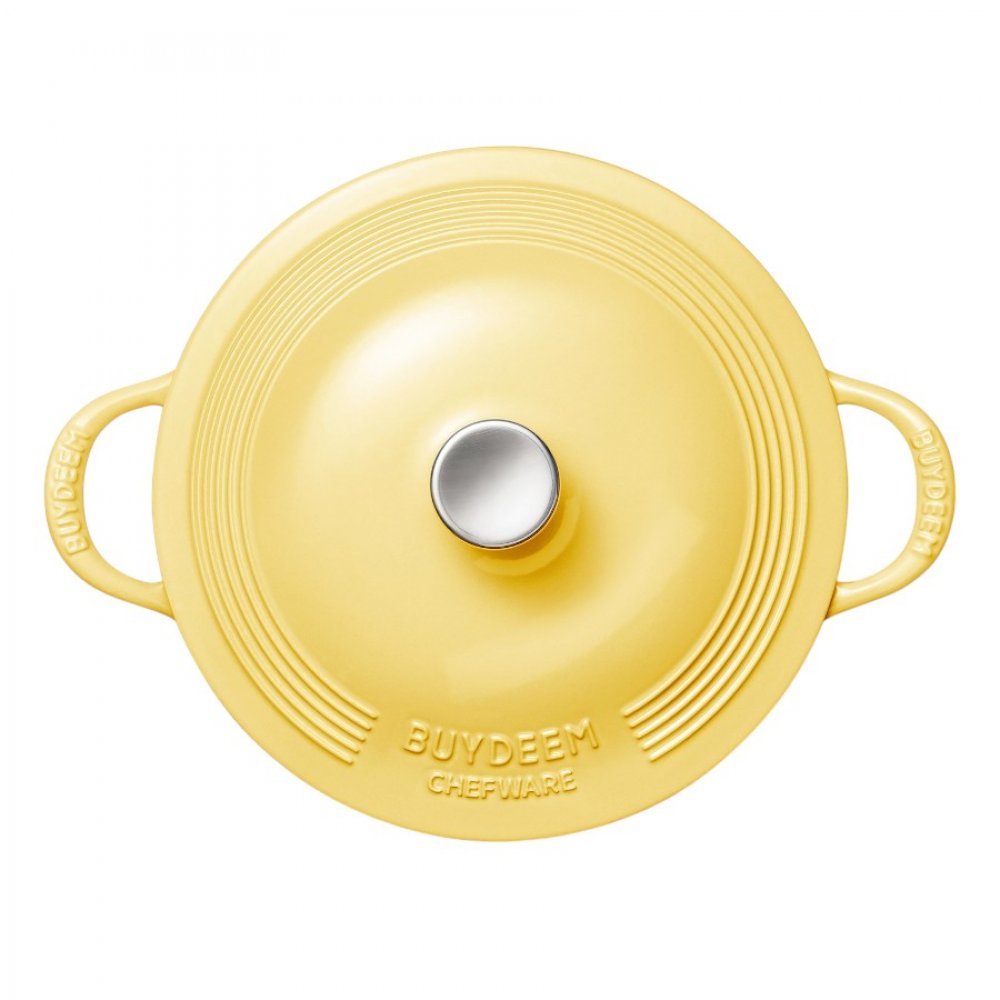 Naczynie żeliwne Buydeem CP581 emaliowane 3,3l Pastelowe Żółte