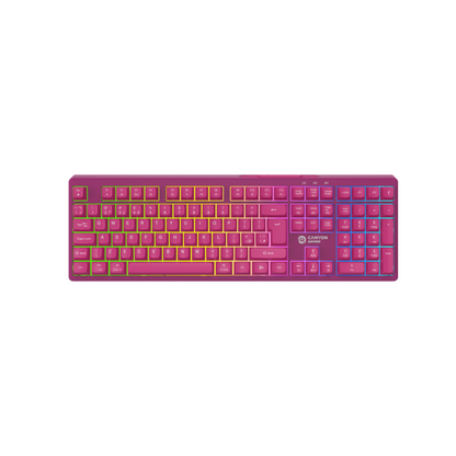 Klawiatura gamingowa 2.4G + Bluetooth RGB 105 klawiszy Canyon Fortnax różowa