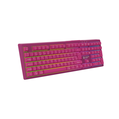 Klawiatura gamingowa 2.4G + Bluetooth RGB 105 klawiszy Canyon Fortnax różowa
