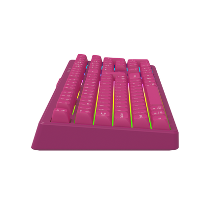 Klawiatura gamingowa 2.4G + Bluetooth RGB 105 klawiszy Canyon Fortnax różowa
