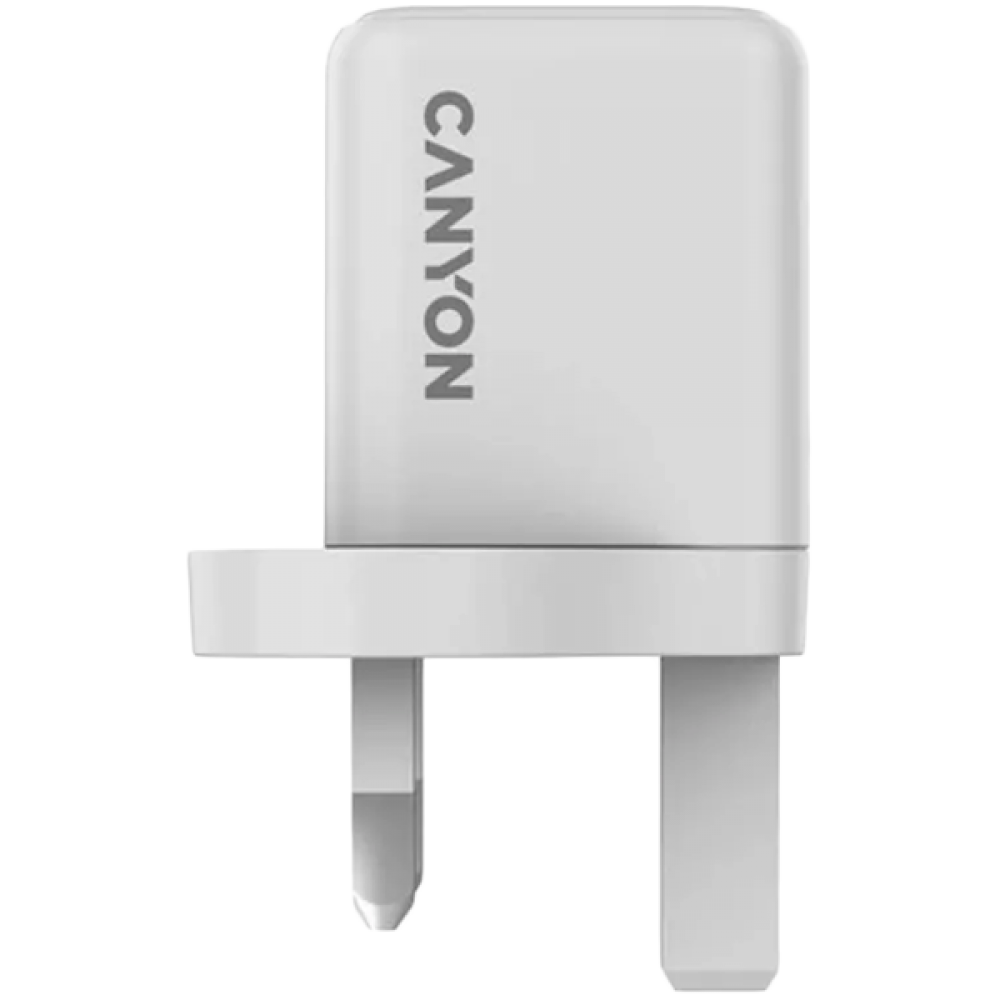 Ładowarka sieciowa GaN 20W 1xPD 1xQC UK Canyon CU20AC biała