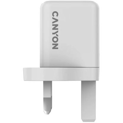 Ładowarka sieciowa GaN 20W 1xPD 1xQC UK Canyon CU20AC biała