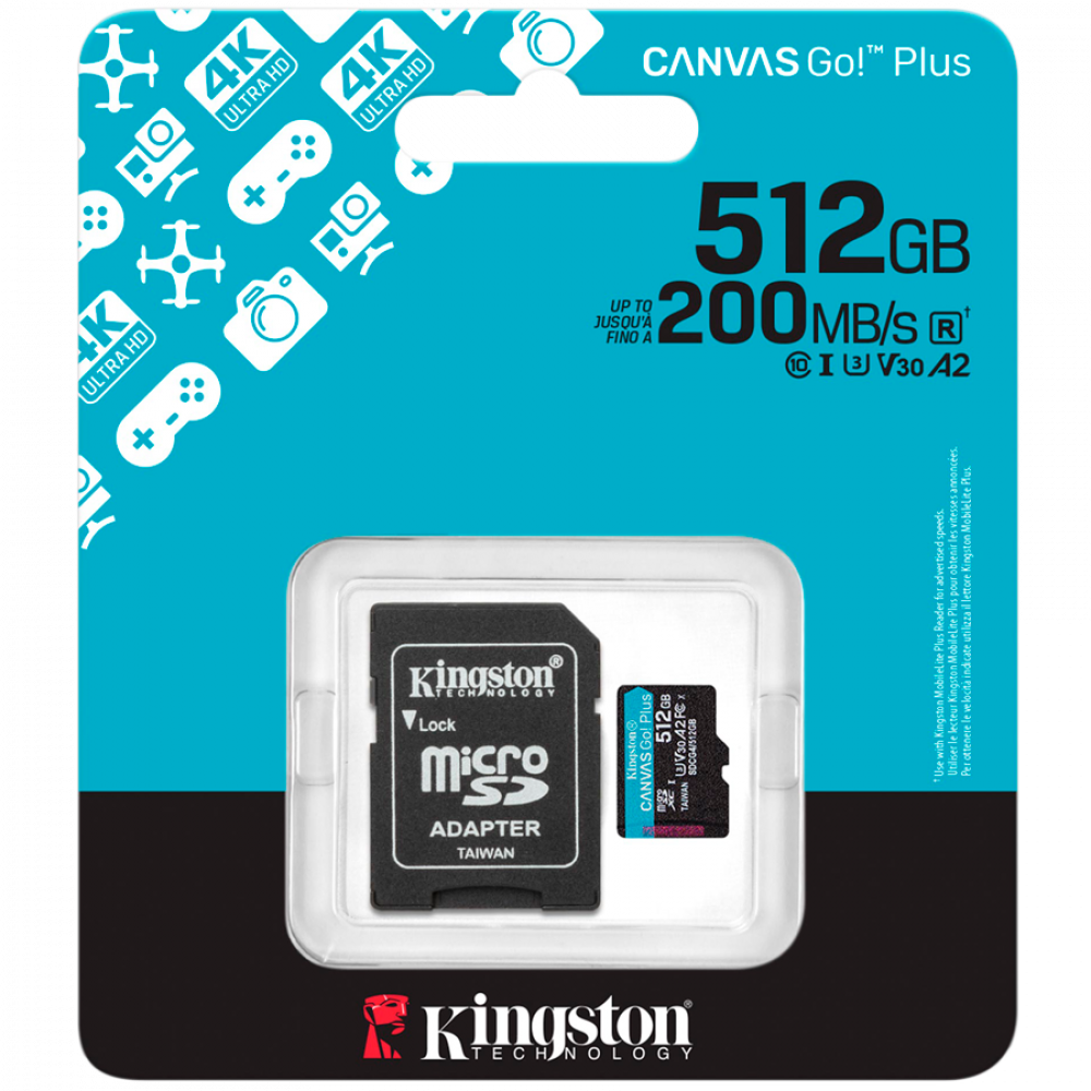 Karta microSDXC Kingston 512 GB UHS-I U3 z adapterem SD